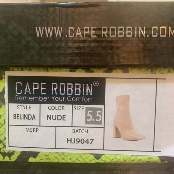 NWT CAPE ROBBIN BELINDA BLOCK HEEL SQUARE TOE NUDE ANKLE BOOTS 5.5 - Picture 6 of 9